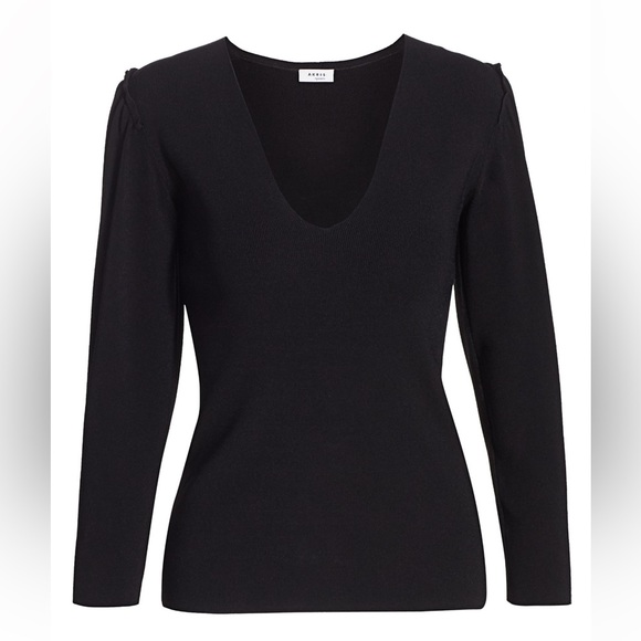 Akris Punto Sweaters - Akris PUNTO • Mini Ruffle Puff-Sleeve Knit Sweater